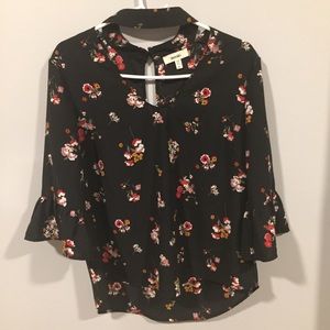 Women’s Meraki XL sheer, floral blouse